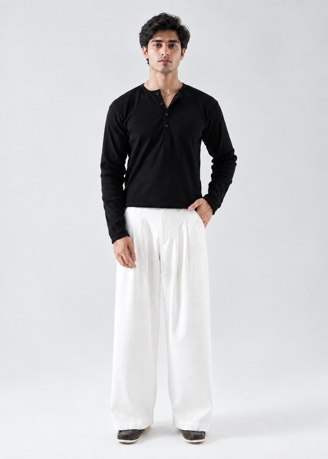 Premium Black Henley