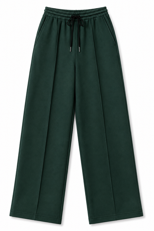 Pleated Relaxed Dark Green Trouser
