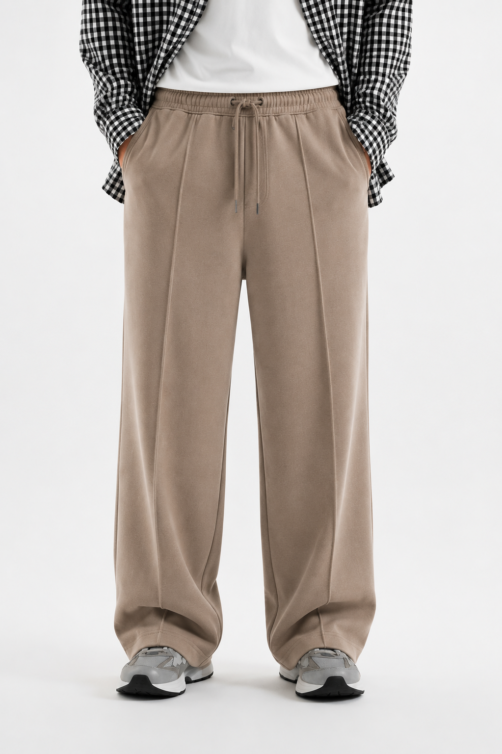 Pleated Relaxed Light Brown Trouser