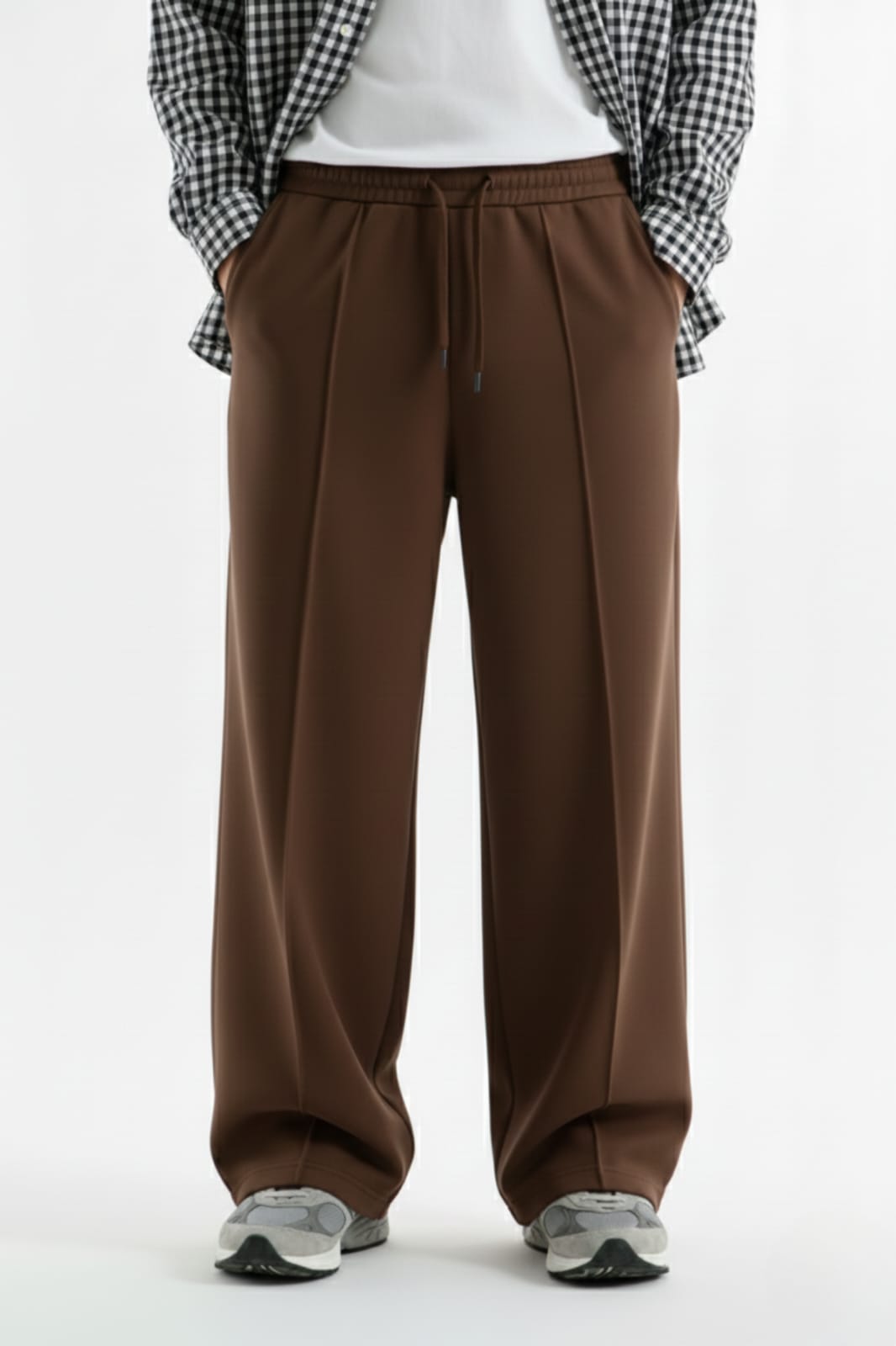 Pleated Relaxed Brown Trouser