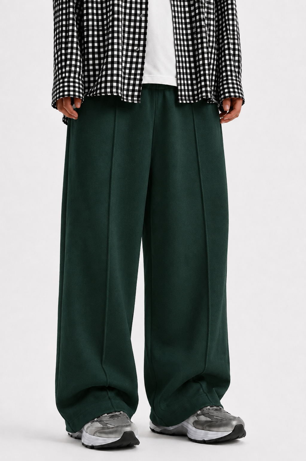 Pleated Relaxed Dark Green Trouser