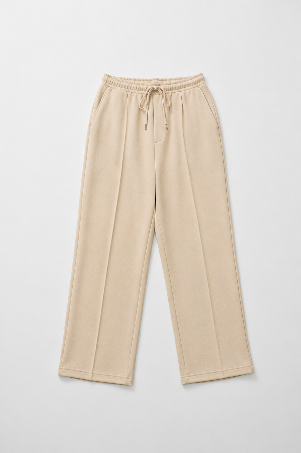 Pleated Relaxed Beige Trouser