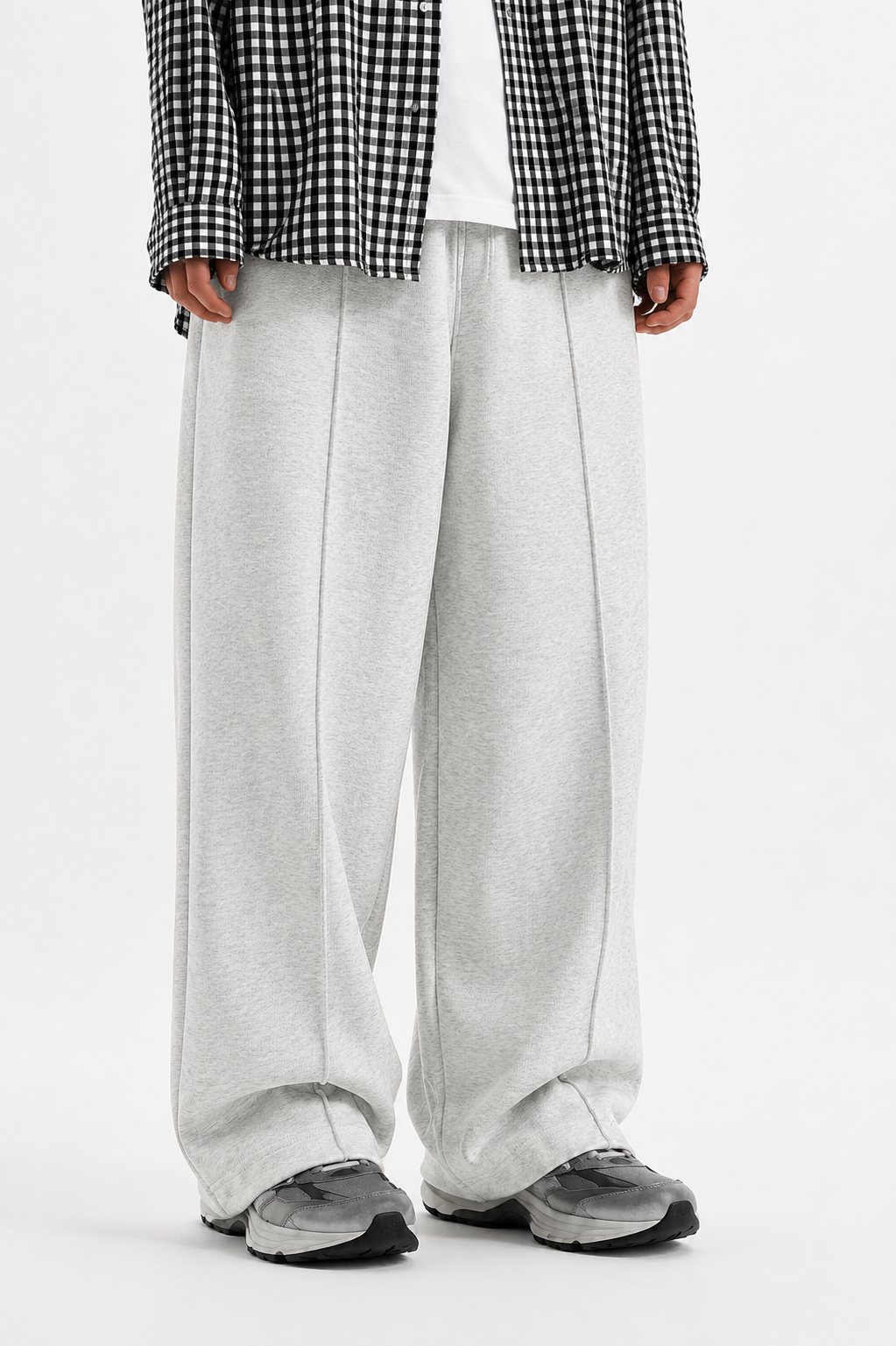 Pleated Relaxed Light Grey Trouser