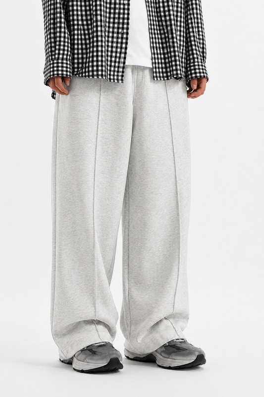 Pleated Relaxed Light Grey Trouser