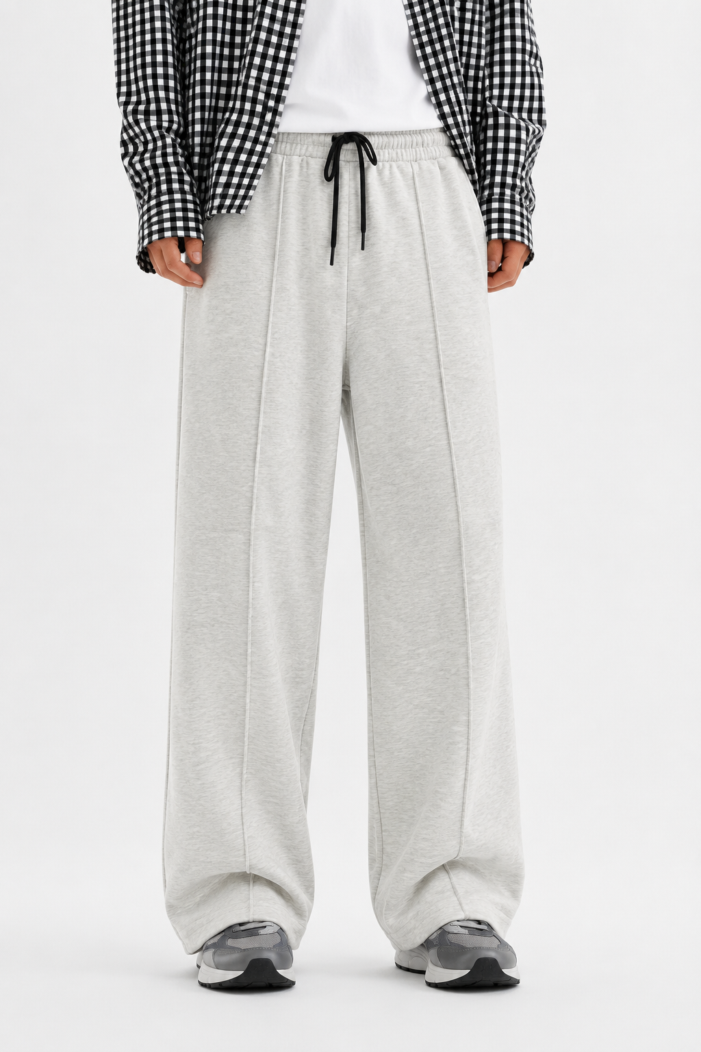 Pleated Relaxed Light Grey Trouser