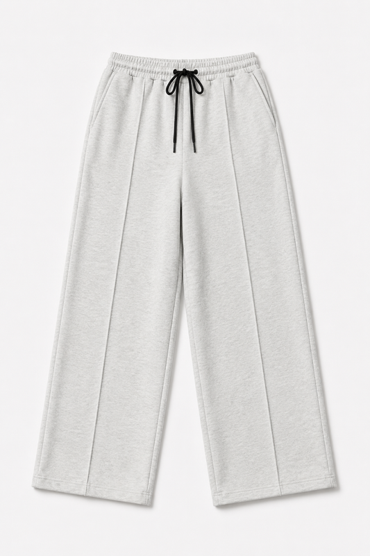 Pleated Relaxed Light Grey Trouser