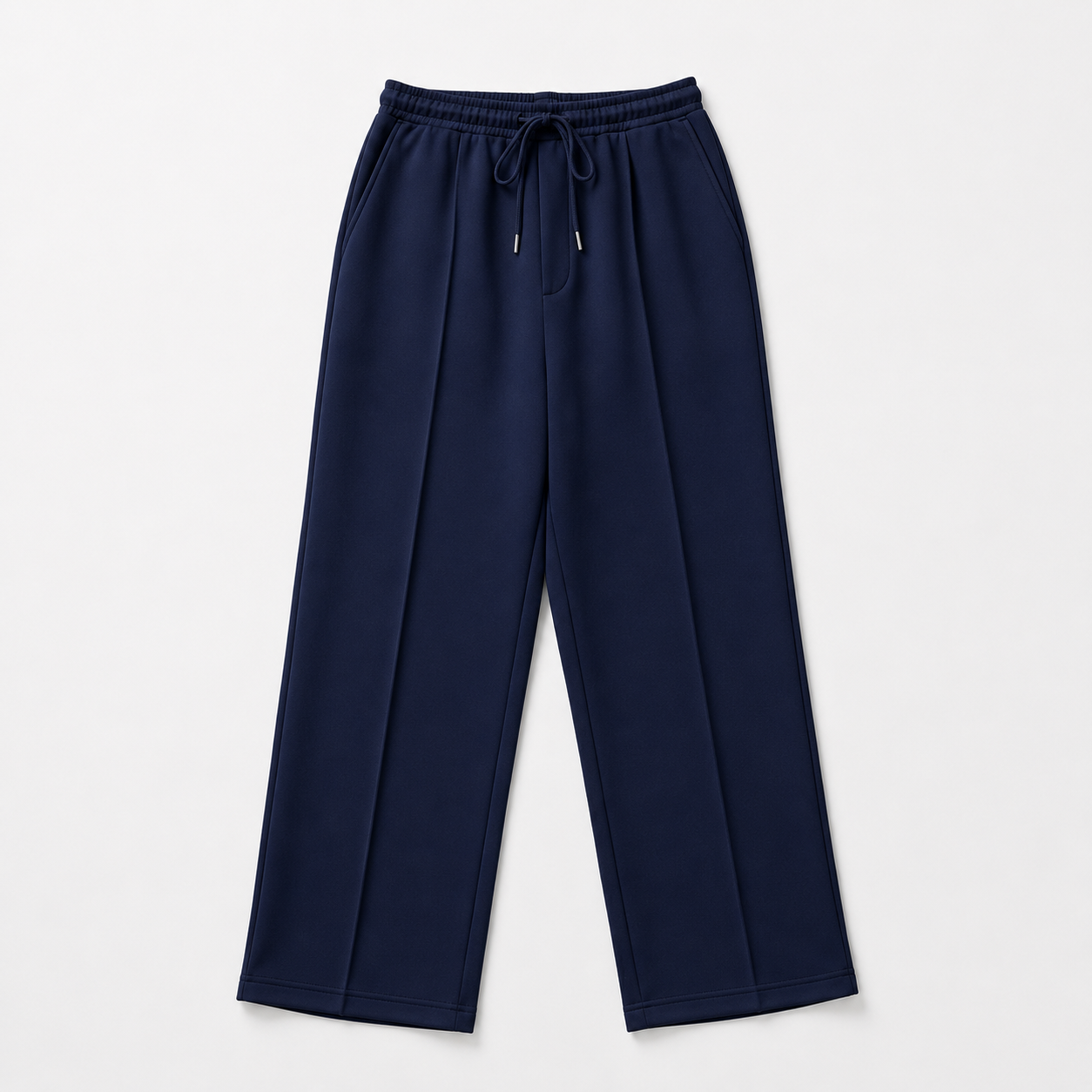 Pleated Relaxed Navy Blue Trouser