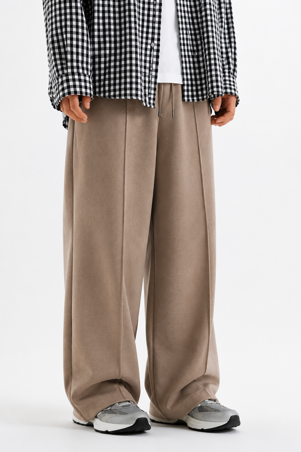 Pleated Relaxed Light Brown Trouser