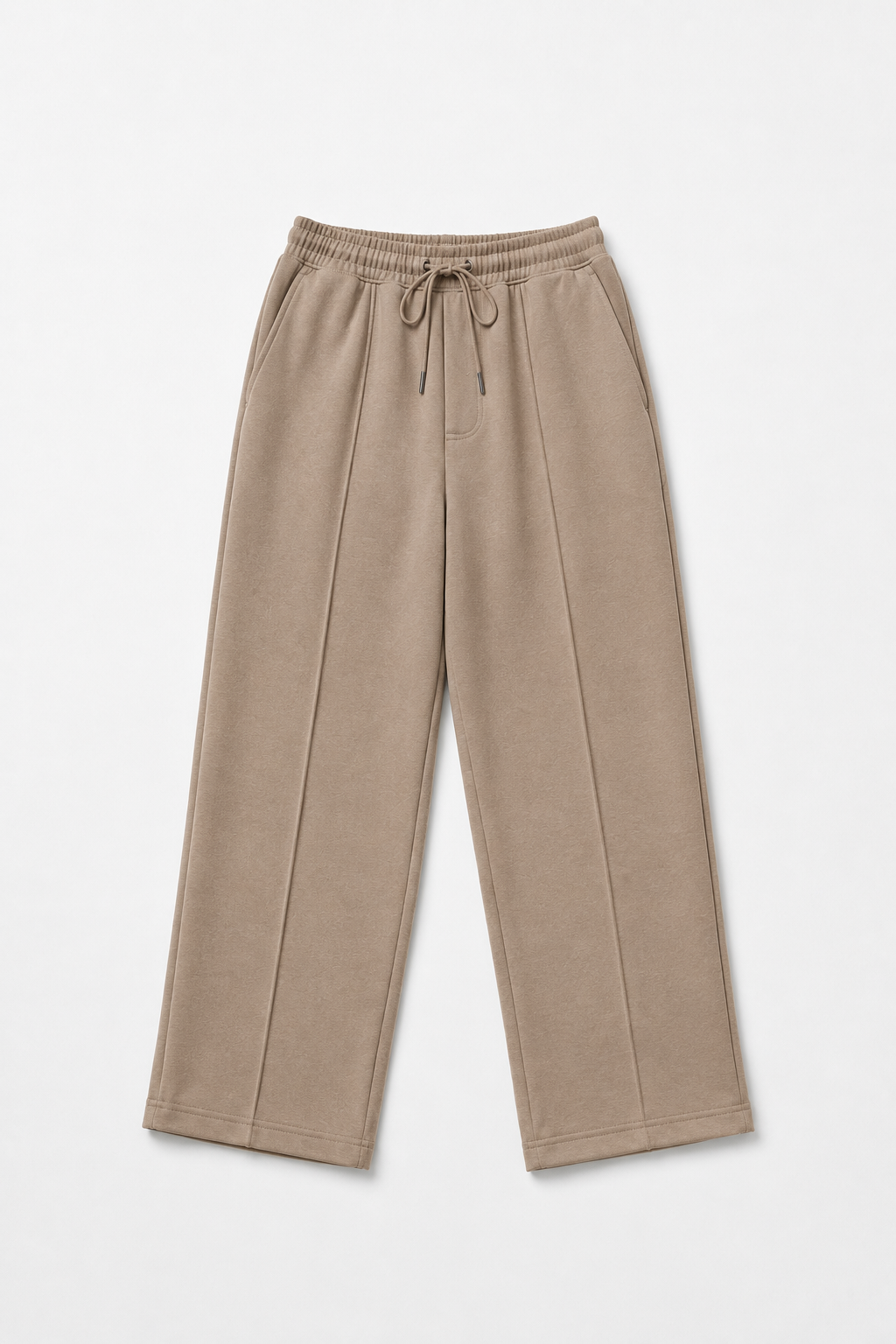Pleated Relaxed Light Brown Trouser